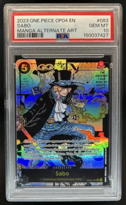 2024 One Piece The Best Sabo Manga Alternate Art Rare #OP04-083 PSA 10 GEM MINT - Image 1