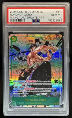 2024 One Piece Wings of The Captain Roronoa Zoro Rare Manga Art #OP06-118 PSA 10 - Image 1