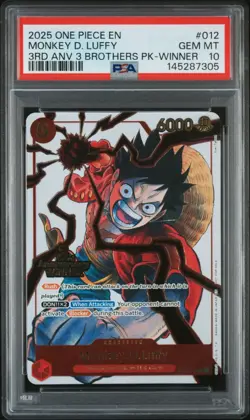 2025 One Piece Monkey.D.Luffy 3rd Anv. Event Winner Prize Promo ST01-012 PSA 10 - Image 1