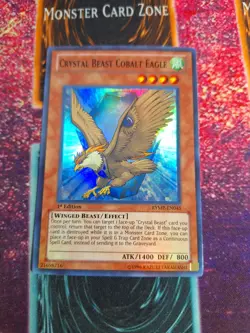 Yu-Gi-Oh! Crystal Beast Cobalt Eagle RYMP-EN045 Super Rare 1st Edition Near Mint - Image 1