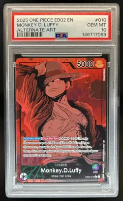 2025 One Piece 25th Collection EN Monkey.D.Luffy Alternate Art #EB02-010 PSA 10 - Image 1