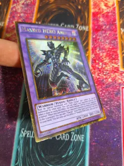 Yu-Gi-Oh! Masked HERO Anki PGL2-EN011 Gold Secret Rare 1st Edition Near Mint - Image 2