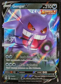 Gengar V 2021 Fusion Strike Full Art Ultra Rare Pokemon Card 156/264 (NM) - Image 1