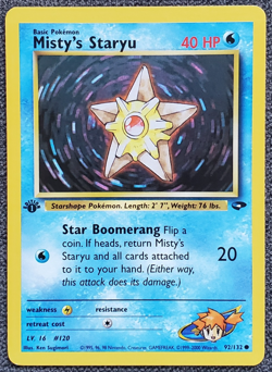1st Edition Misty's Staryu - Gym Challenge - #92/132 - Vintage Pokemon Card 2000 - Image 1