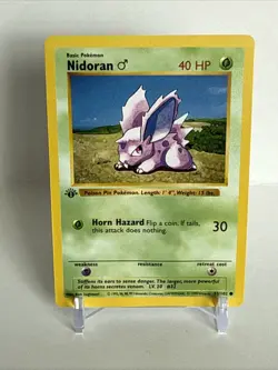 Pokemon Card - Nidoran M Base Set (Shadowless) 55/102 Common 1st Edition - Image 2