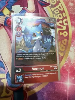 Digimon Card Game Veemon EX3-004 R Foil Draconic Roar - Image 1