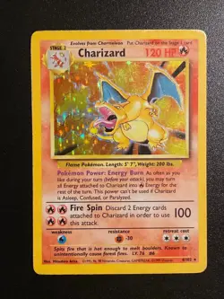 Pokemon TCG Charizard Base Set Holo Unlimited Rare Card 4/102 MP - Image 2