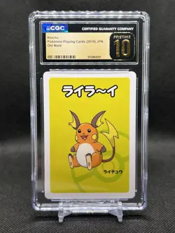 🔥CGC PRISTINE 10🔥POKEMON JAPANESE RAICHU OLD MAID PLAYING CARDS - Image 1