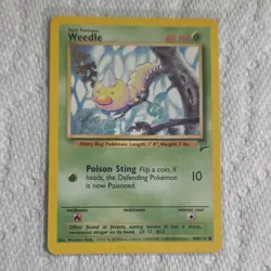 Wizards of the Coast Weedle Base Set 2 Common Pokemon Card Green 100/130 Regular - Image 1