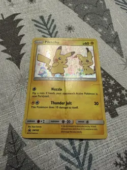 Pikachu SM162 SM Holo Promo Pokemon Card POOR / DMG - Creased - Image 1