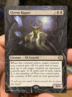 Gloom Ripper MTG Lorwyn Eclipsed Hand Painted Borderless Full Altered Art Tentz - Image 1