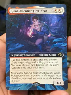 Kirol, Attentive First-Year MTG Lorwyn Eclipsed Hand Painted Altered Art Tentz - Image 1