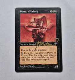 UNPLAYED SIGNED NM Purraj of Urborg MTG JOHN MATSON EDH CUBE VTG MIRAGE MAGIC - Image 1