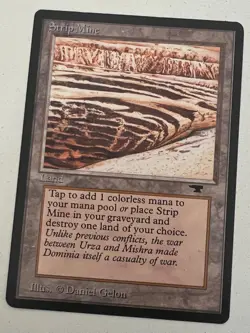 Magic the Gathering MTG Antiquities Strip Mine No Horizon NM Sample (Beta Bob) - Image 2