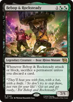 Bebop & Rocksteady - Foil Light Play, English Magic the Gathering MTG Teenage Mu - Image 1