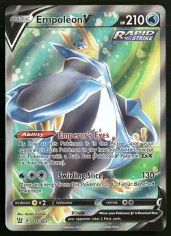 Empoleon V (Full Art) Ultra Rare SWSH05: Battle Styles 145/163 NM Pokemon TCG - Image 1