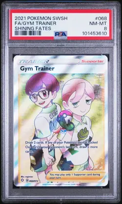 PSA 8 - #068 FULL ART GYM TRAINER - 2021 POKEMON SWORD & SHIELD SHINING FATES - Image 1
