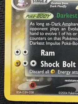 Pokemon Dark Ampharos Team Rocket Returns 2/109 Reverse Holo Stamped HP Damaged - Image 5