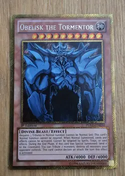 YuGiOh Obelisk the Tormentor PGLD-EN030 Gold Secret Rare 1st Edition MT/NM - Image 1