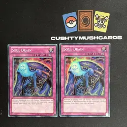 YUGIOH SOUL DRAIN SUPER RARE AP04-EN013 X2 - Image 1