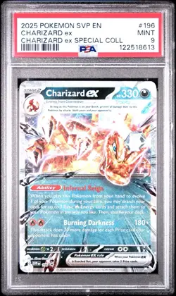 2025 POKEMON SVP EN-SV BLACK STAR PROMO #196 CHARIZARD EX PSA 9 - Image 1