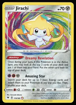 Jirachi 119/185 Amazing Rare Holo Vivid Voltage Pokemon Card - Image 1