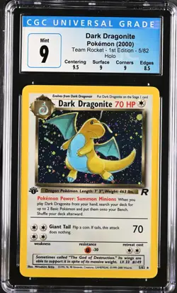 2000 POKEMON ROCKET 1ST EDITION #5 DARK DRAGONITE-HOLO w/SWIRL CGC 9 - Image 3
