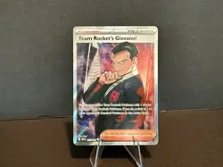 Team Rocket's Giovanni Full Art Ult Rare Holo 225/182 Pokemon Destined Rivals NM - Image 1