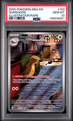 2025 POKEMON MEG EN-MEGA EVOLUTION ILLUSTRATION RARE #153 GUMSHOOS PSA 10 - Image 1