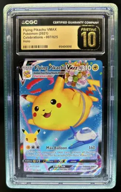 2021 Pokemon SWSH Celebrations Flying Pikachu VM Holo #007/025 CGC 10 Pristine - Image 1