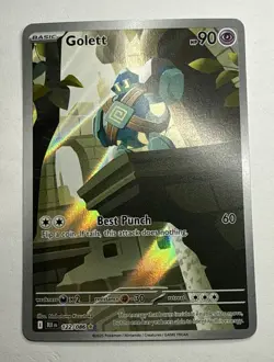 Golett 122/086 Pokemon TCG - SV Black Bolt - Illustration Rare Card - Near Mint - Image 1