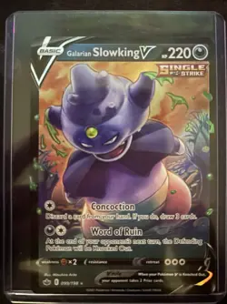 Pokemon Galarian Slowking V Single Strike Holo Ultra Rare 099/198 Chilling Reign - Image 1