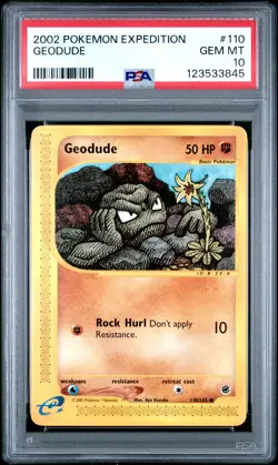2002 POKEMON EXPEDITION #110 GEODUDE PSA 10 - Image 1