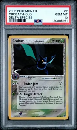 2005 POKEMON EX DELTA SPECIES #2 CROBAT-HOLO PSA 10 - Image 1