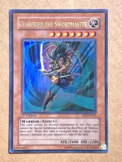 yugioh Gearfried the Swordmaster FET-EN022 1st Edition Ultra Rare Near Mint - Image 1