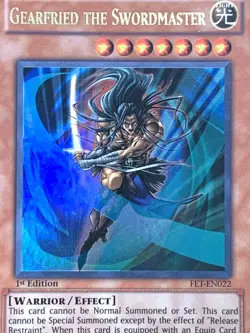yugioh Gearfried the Swordmaster FET-EN022 1st Edition Ultra Rare Near Mint - Image 2