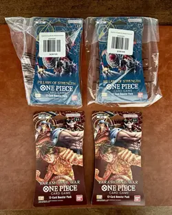 One Piece TCG (2) OP-02 And (2) OP-03 Sleeved Booster Packs Total Of 4 Sealed - Image 1