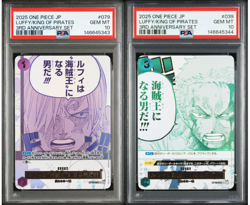 PSA 10 One Piece Card TCG Sanji Zoro 3rd Anniversary Promo OP12-039 079 Set of 2 - Image 1