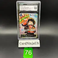 CGC 10 GEM MINT MONKEY D. LUFFY #P-075 SAIKYO JUMP PROMO 2024 ONE PIECE JPN 76 - Image 1