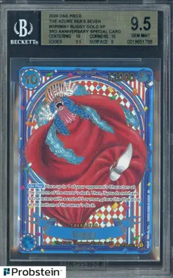 2026 One Piece Azure Sea's Seven OP09051 EN 3rd Anniversary Gold Buggy BGS 9.5 - Image 1