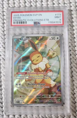 Pokemon Eevee SVP 173 Prismatic ETB Promo Card PSA 9 - Image 1