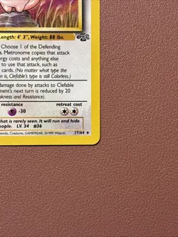 Pokemon TCG Clefable Jungle Set Non-Holo Rare Card 17/64 LP Condition - Image 2