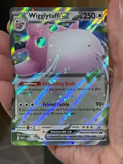 POKEMON WIGGLYTUFF EX 040/165 DOUBLE RARE HOLOFOIL SCARLET & VIOLET 151 NM CARD - Image 1