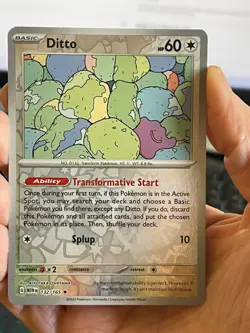 POKEMON DITTO #132/165 RARE REVERSE HOLOFOIL NM CARD SCARLET & VIOLET 151 - Image 1