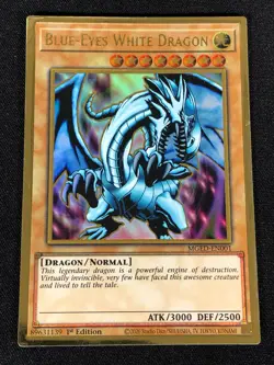 Yugioh Blue Eyes White Dragon MGED-EN001 1ST GOLD (LP) - Image 1