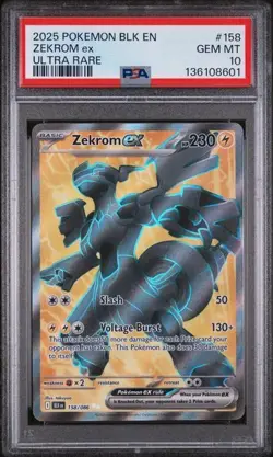 Pokemon Zekrom EX 2025 Black Bolt Holo Card 158/086 Secret Rare PSA 10 Gem Mint - Image 1