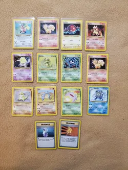 Small 14 Card Lot LP 1999-2000 4th Print Base Set UK Pokemon WOTC - Image 1