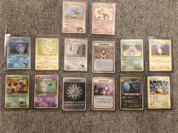 Lot Of 14 Vintage Pokemon Pocket Monsters Japanese Cards All Holos Creased HP - Image 1