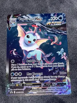 Vaporeon VMAX SWSH182 Ultra Rare Full Art Pokemon TCG Card 2021 Holo Foil - Image 1