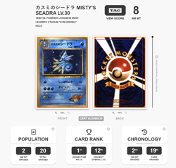 1998 P.M. MISTY'S SEADRA #117 Holo Card Pokemon Gym Heroes Japanese TAG 8 NM JP - Image 1